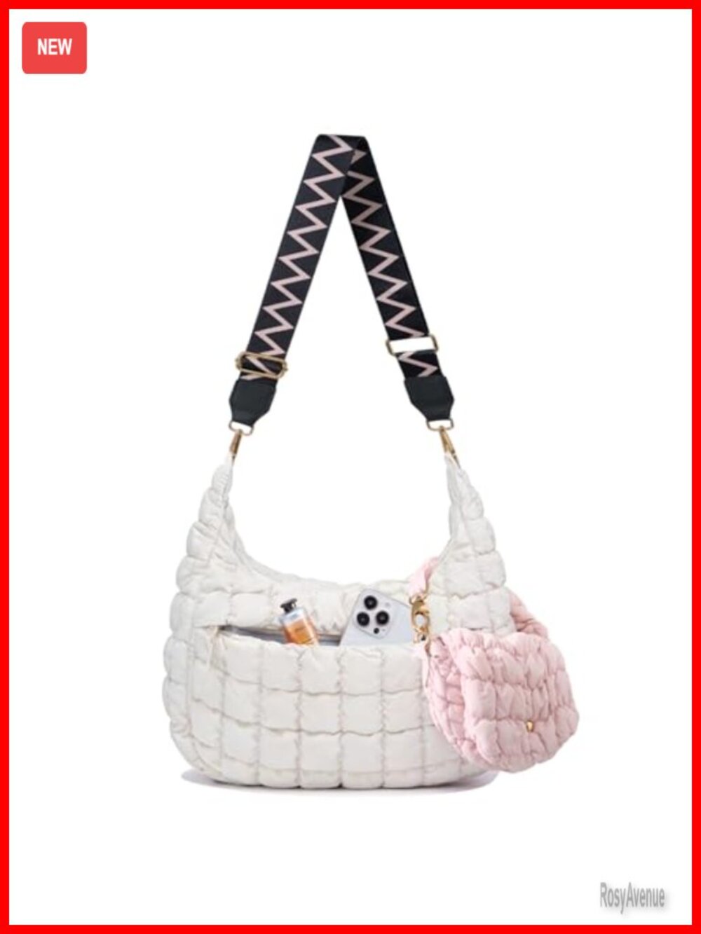 Puffer Hobo Crossbody Bag with Multiple Pockets Quilted Nylon Purses Shoulder